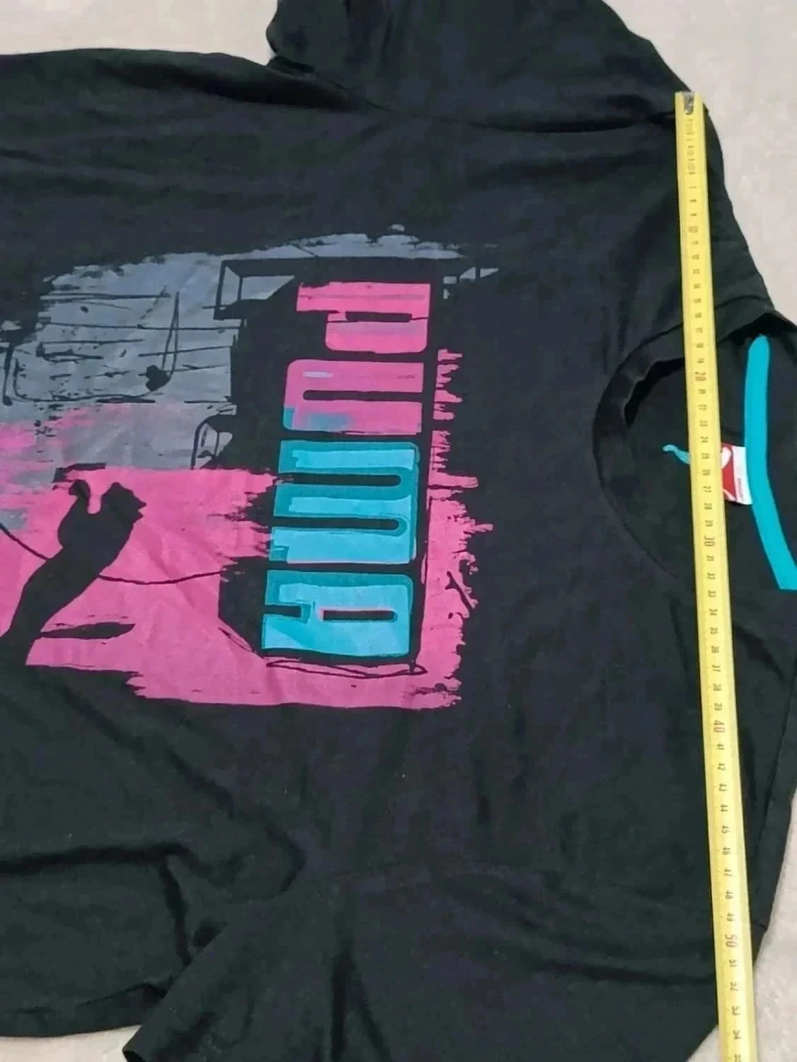T-shirt Puma XL zwart grafisch ontwerp roze blauw – photo 15